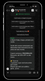 WhatsApp Black Pravié Clube